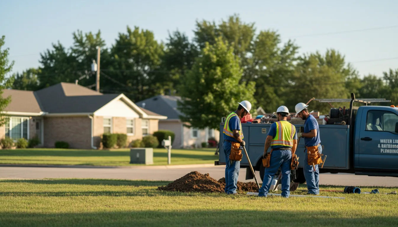 Residential water line and bathroom plumbing service in Marathon, TX